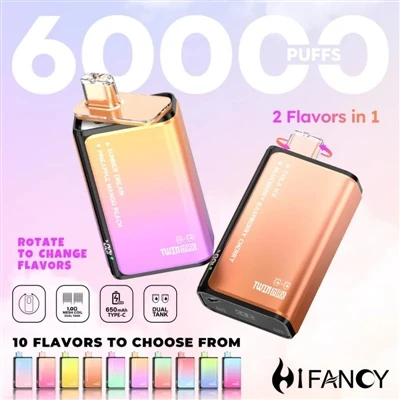 HIFANCY TWINMAX 60K - اپنے دل کے مواد کے لیے دو ذائقوں سے لطف اندوز ہوں، ہر ک...