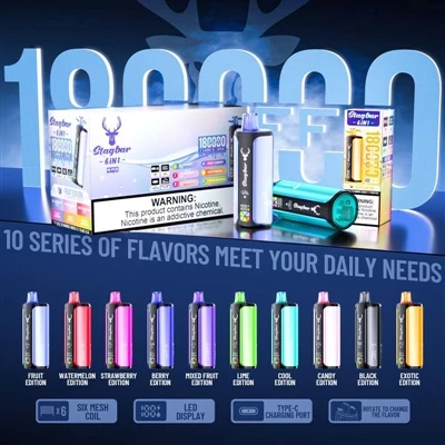 سٹیگ بار 6in1 180,000 پفس: ایک ہی وقت میں چھ ذائقوں کو مطمئن کرنے والا افسانو...